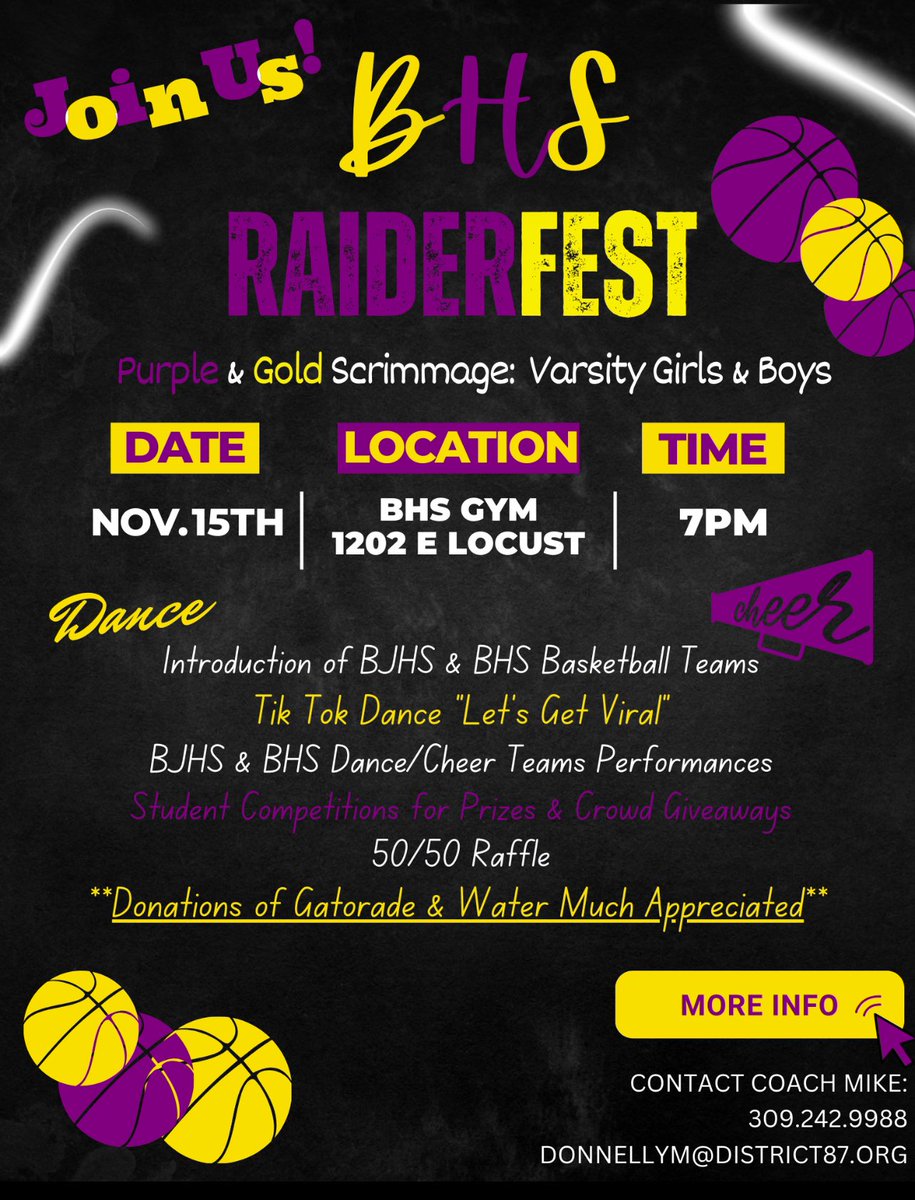 It’s Back for a 2nd Year!!!!!!

Come out Friday November 15th to support your  Bloomington Athletes!!!

#bhsraiderfest