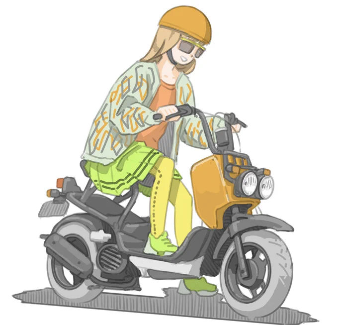 私服のセンスがDJ KOOの女子です。(ホンダ ズーマー)【再掲】#バイクJK#イラスト 