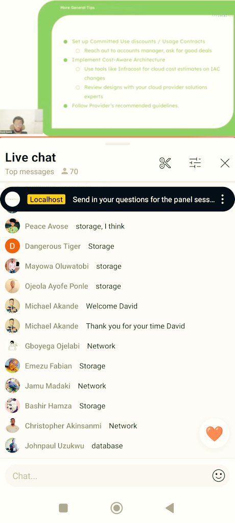 Ayofecoder's tweet image. Implement cost aware infrastructure ~ David