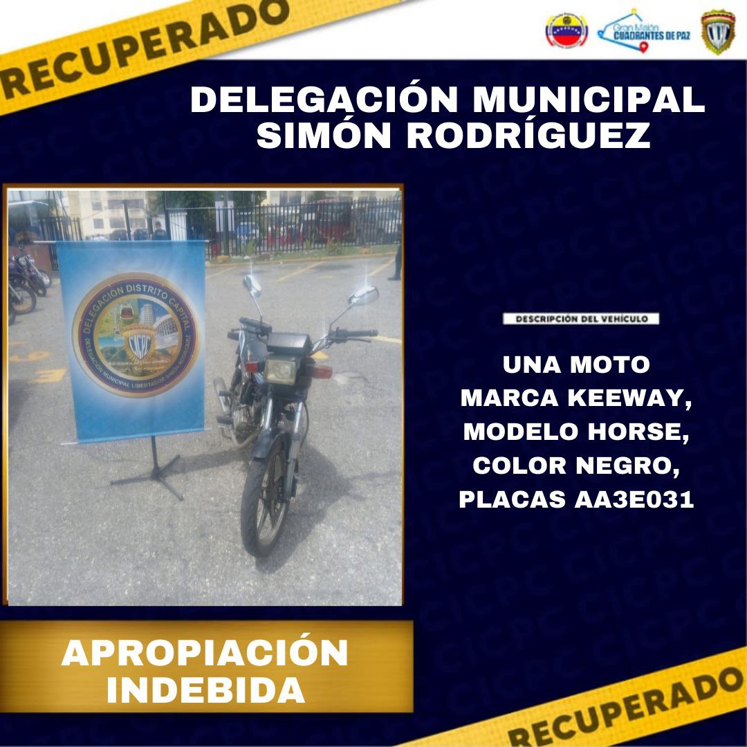 reaCapital1's tweet photo. DM Simón Rodríguez recuperó un vehículo por apropiación indebida 

https://t.co/pORyYDtsGL https://t.co/X2PdOmuval