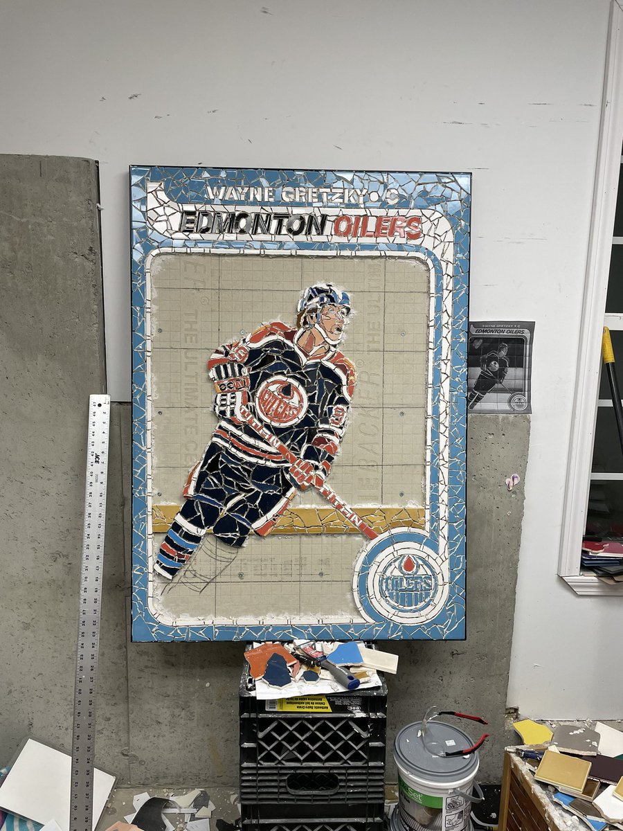 Shattered tile mosaic WIP #hockey <a href="/NHL/">NHL</a>