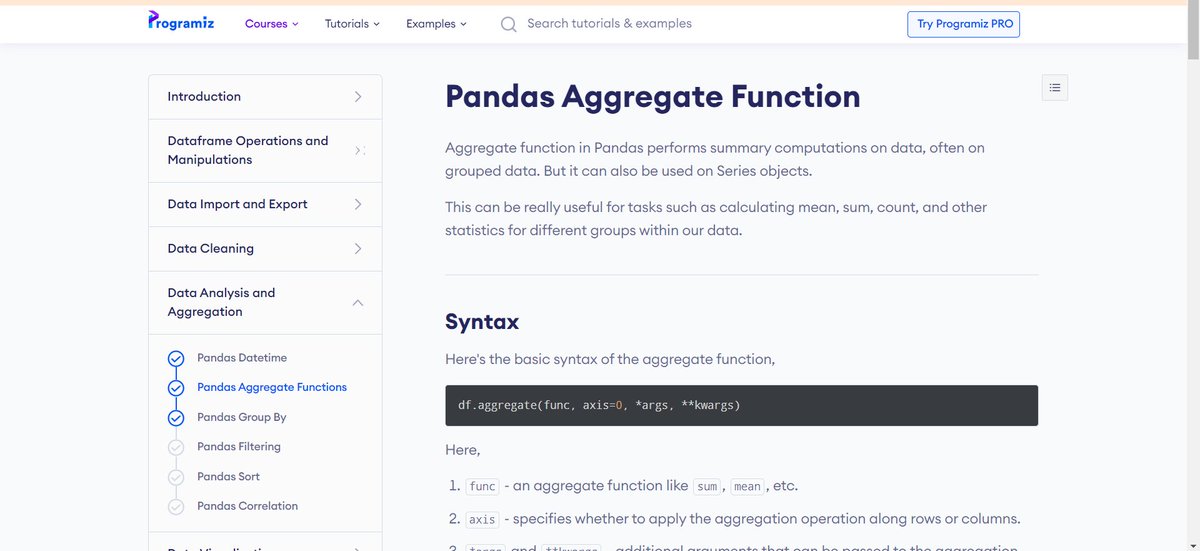 thetechguy_5's tweet photo. #LUD22
Today, in my journey of learning Python, I learned about Data Analysis and Aggregation in Python Pandas.
-Pandas Datetime
-Pandas Aggregate Functions
-Pandas Group By
@programiz
#LearningUtsav #FestivalOfLearning
@learning_utsav https://t.co/d5lrPZKpCO