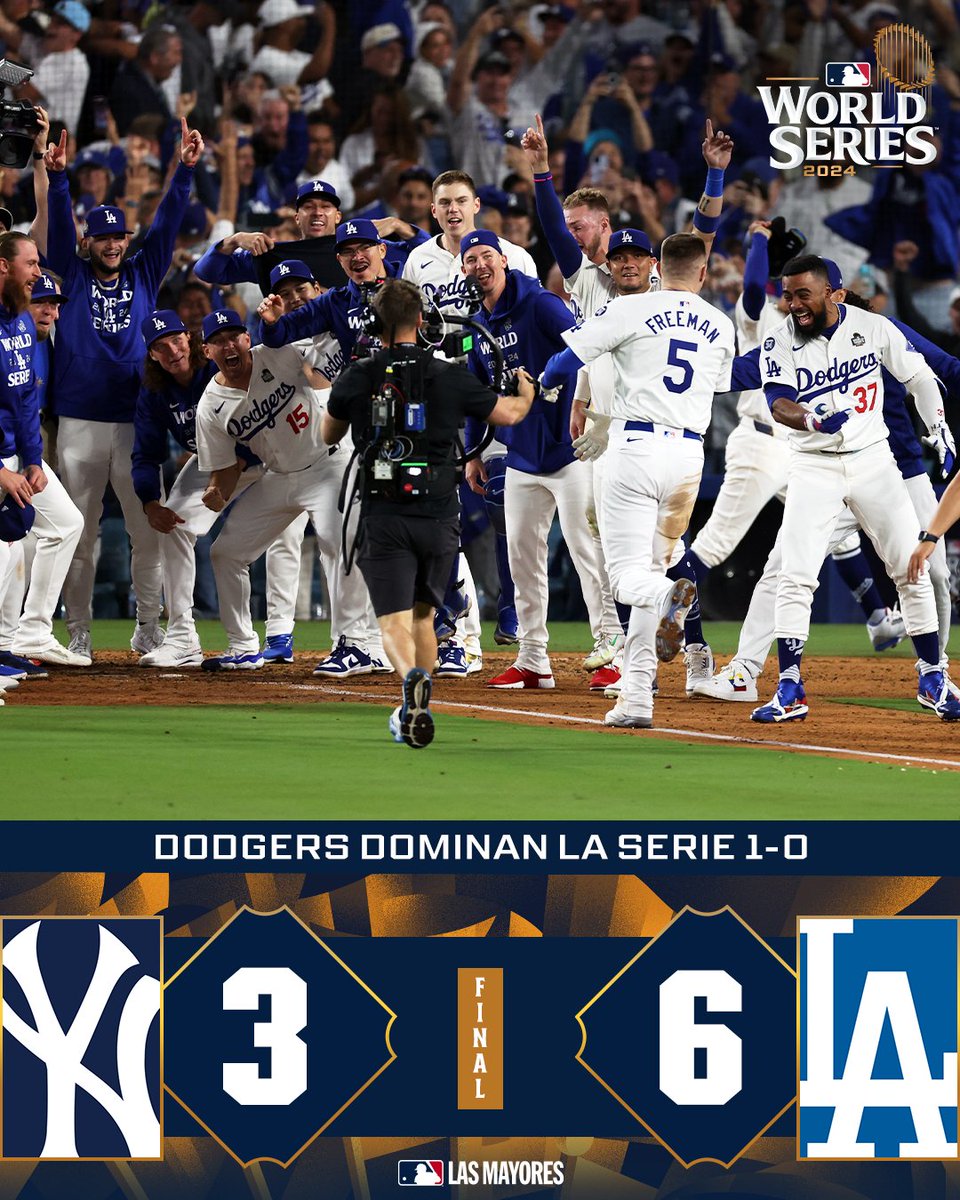 #SerieMundial  Freeman es el HÉROE de los Dodgers en el Juego 1 de la #SerieMundial    

Yankees 3 - 6 Dodgers