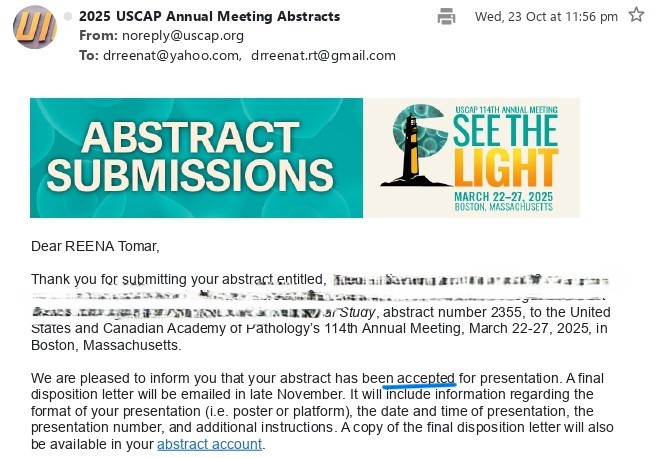Dr Reena Tomar (@drreenatomar2) on Twitter photo <a href="/TheUSCAP/">USCAP</a> Thrilled to announce that our 2 abstracts accepted in upcoming USCAP 2025 Boston, one as presenter and one as co author , thanks almighty @Lljournal <a href="/ModernPathology/">Modern Pathology</a> <a href="/TNBCFoundation/">Triple Negative Breast Cancer Foundation</a> <a href="/BreastPathology/">Breast Pathology</a> <a href="/AkankshaGuptaMD/">Akanksha Gupta, MD</a> #PathTwitter <a href="/TheUSCAP/">USCAP</a> Thrilled to announce that our 2 abstracts accepted in upcoming USCAP 2025 Boston, one as presenter and one as co author , thanks almighty @Lljournal <a href="/ModernPathology/">Modern Pathology</a> <a href="/TNBCFoundation/">Triple Negative Breast Cancer Foundation</a> <a href="/BreastPathology/">Breast Pathology</a> <a href="/AkankshaGuptaMD/">Akanksha Gupta, MD</a> #PathTwitter