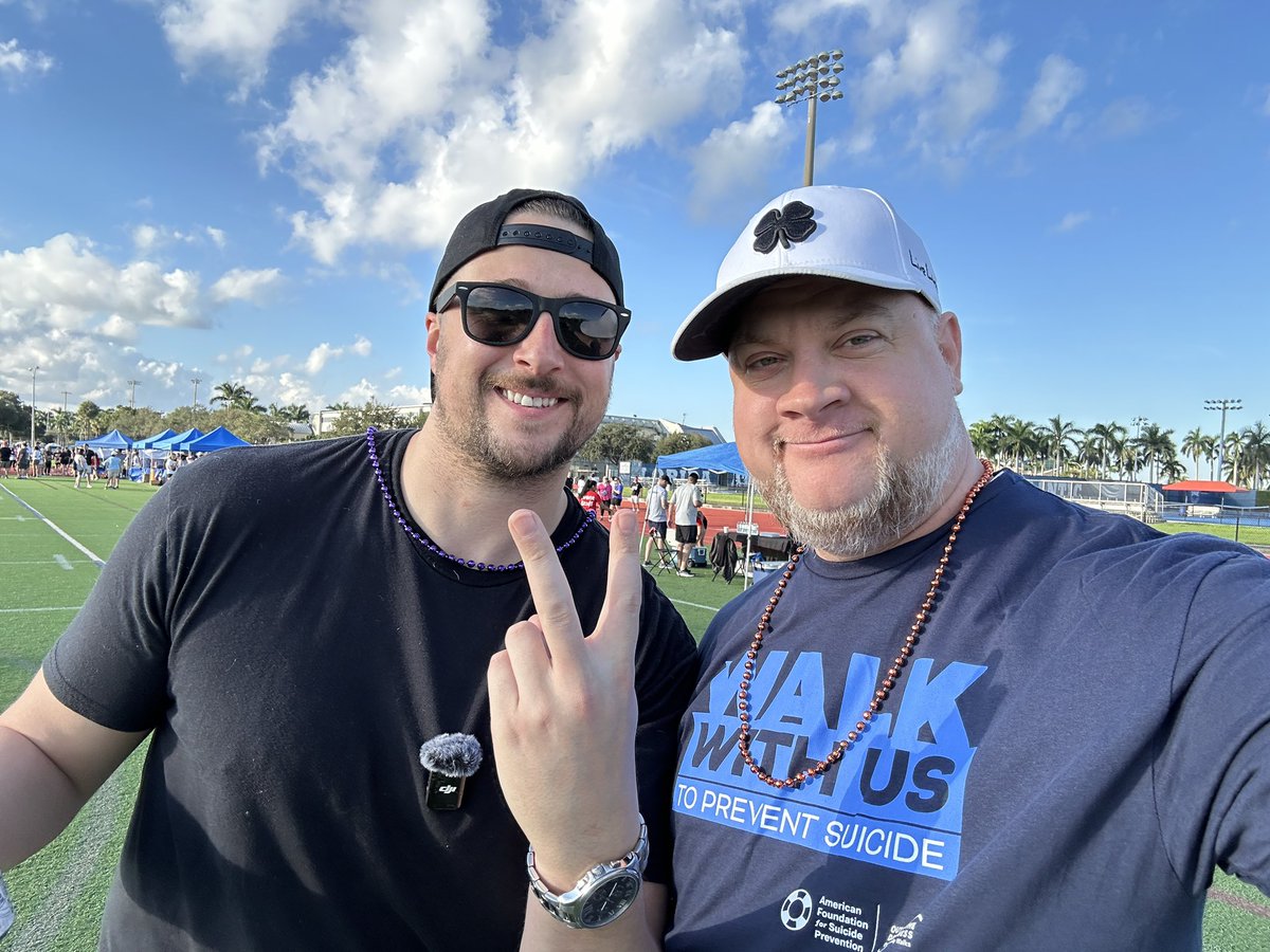 MMTonyB's tweet photo. ๐ @afspnational walk this morning with my man @Jon_Pardy! #StopSuicide #ForTyler https://t.co/u8oZ0qqM4B