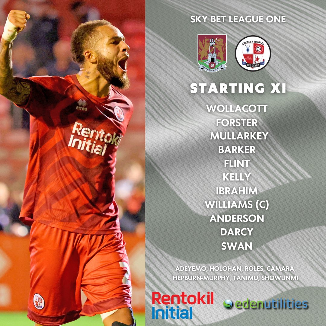 crawleytown's tweet photo. 📰 TEAM NEWS

Just the one change from Tuesday evening as Harry Forster replaces the injured Armando.

#TownTeamTogether🔴 https://t.co/zfDsRM71t8