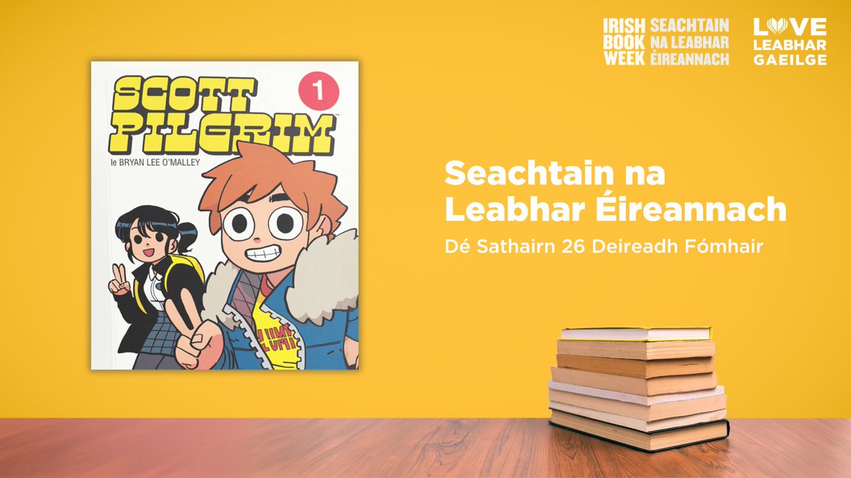 Leabhar an lae...🥁 Beidh Daidí na Nollag sa tóir ar go leor cóipeanna den tsraith Gaeilge 'Scott Pilgrim'!

Is úrscéal grafach do dhéagóirí é a d'fhoilsigh <a href="/gliadar/">Gliadar</a> 📚

Tuilleadh eolais: loveleabhargaeilge.ie

#LoveLeabharGaeilge #IrishBookADay #IrishBookWeek
