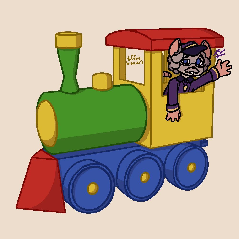 toffee_biscuits's tweet photo. the train rat himself, in a toy train fit just for him! ...and a thomas the tank engine version, bcus a friend said I could xD

#ratssmpfanart #ratssmp #mogswamp #mogswampfanart https://t.co/LbyktzGvkZ
