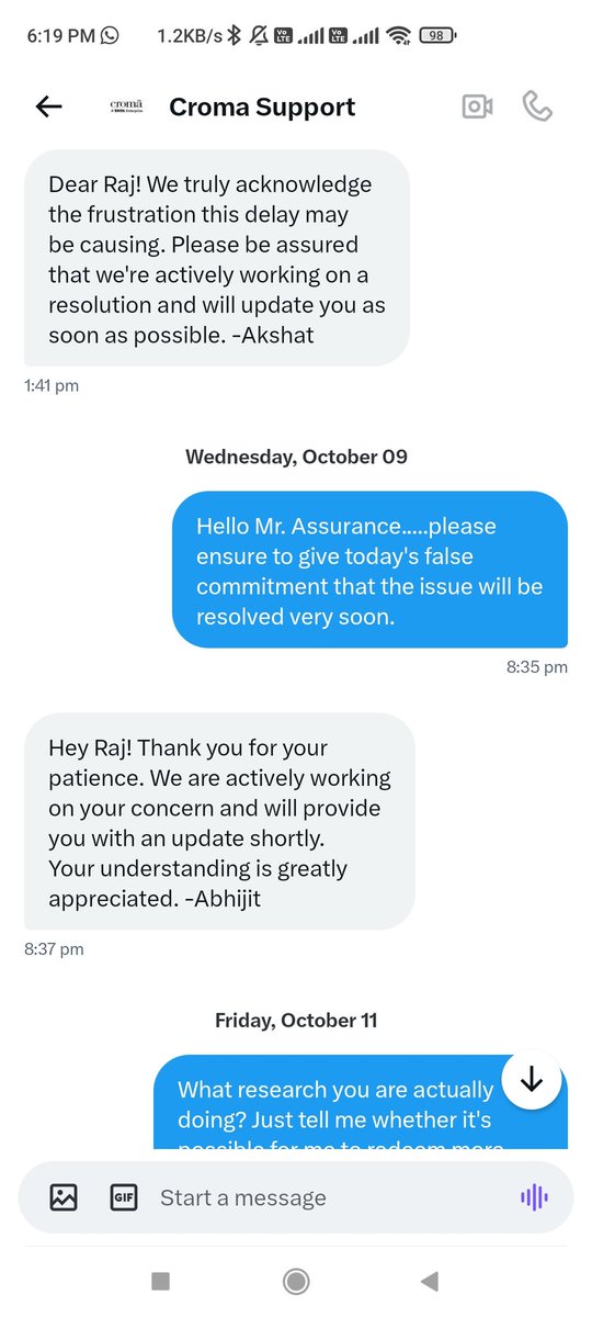 R_A_J1983's tweet photo. @CromaSupport False commitments by Croma for a month https://t.co/Fu9LLUKuZ8