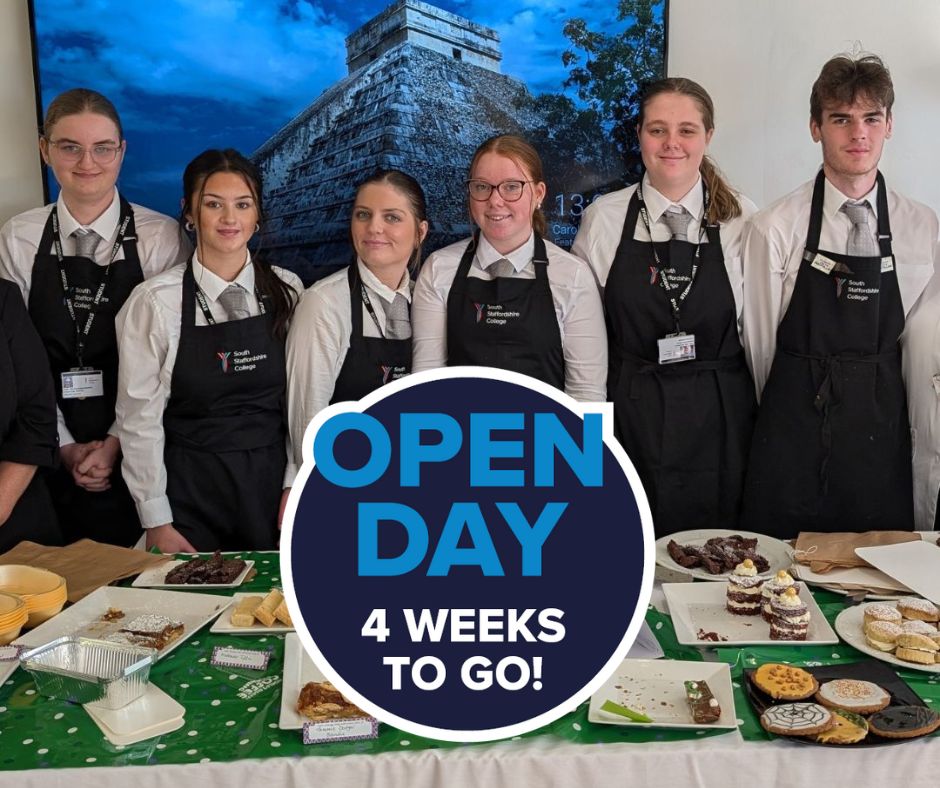 There are 4 weeks to go until our next #SSC open day! ⏳📅

Join us on Saturday 23rd November to explore your local college, check out our facilities and chat to our friendly subject tutors!

You can book a place for our open day on our website here ➡ orlo.uk/nSjzE