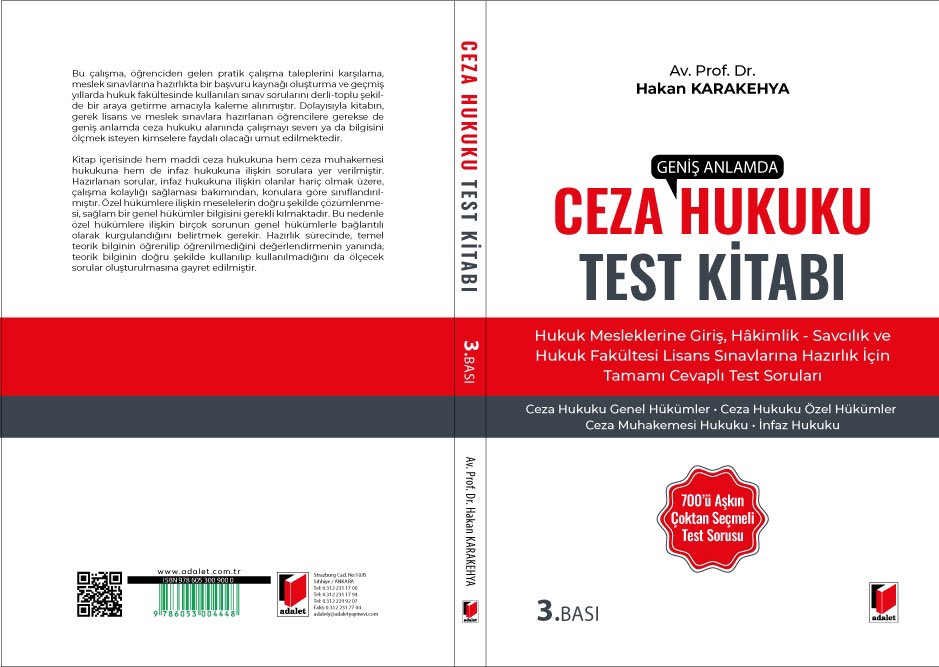 HMGS, hakimlik-savcılık ve lisans sınavlarına hazırlık amacıyla hazırladığım “Geniş Anlamda Ceza Hukuku Test Kitabı”nın 3. Basısı ön şatışa çıktı. İlgilisine faydalı olması dileğiyle… adalet.com.tr/genis-anlamda-…