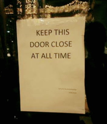 STEcopywriting's tweet photo. Keep your doors close and your windows closer?! 😃
#TypoTime #SillySigns https://t.co/9mekZU3T9x