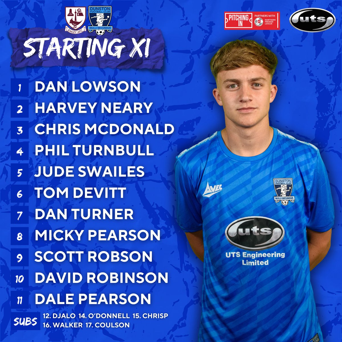 DunstonUTSFC's tweet photo. 📋 Your Dunston XI in Huddersfield. 👊

#WeAreDUTS 💙 https://t.co/fiadMY9Qun