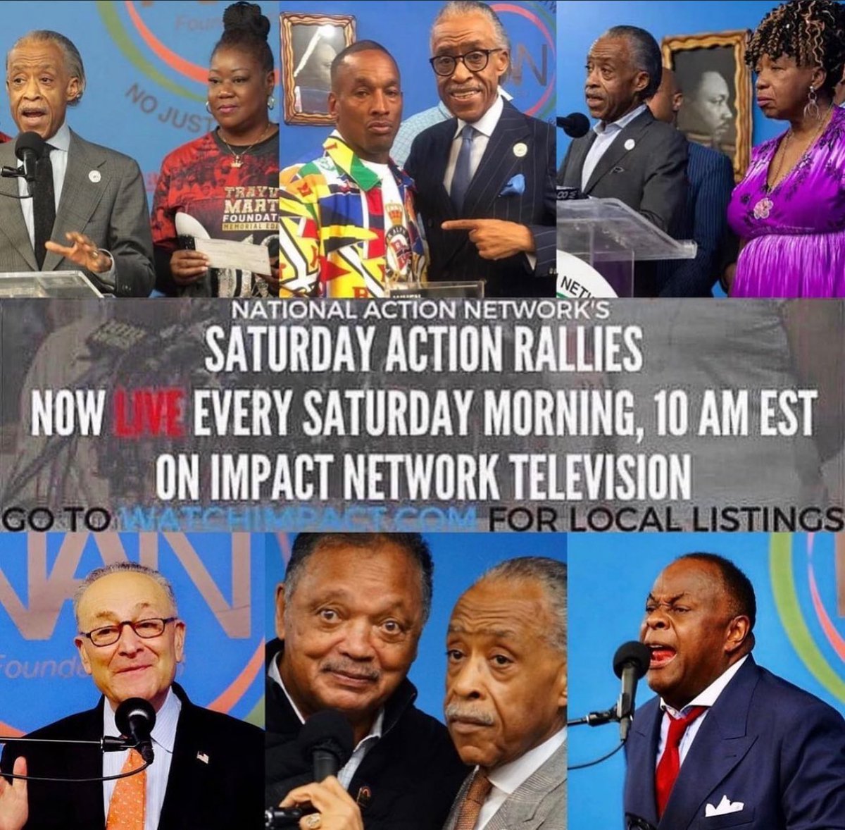 TheRevAl's tweet photo. 🗣TODAY @NationalAction (NAN) is broadcasting live across the country. Tune in to the #NANSaturdayActionRally at 9am ET via @1190amWLIB(radio)📻
& at 10am ET on @ImpactTVNetwork📺. You can also tune in online via NAN’s Facebook or YouTube.
#getintotheaction https://t.co/gtCNAUUBvp