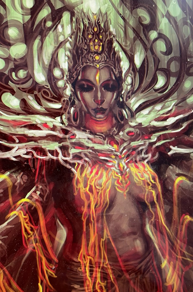 abhiart's tweet photo. The eye of creation, hair like rivers of fire, heart a crucible, cleansing the blemished. https://t.co/D6lgIzHZli