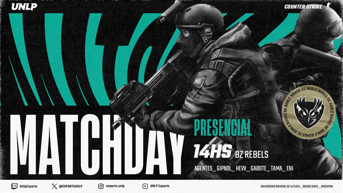 #CS | MATCHDAY

🤜 Luego de campeonar en la #BoredCup, es día de torneo presencial para nuestros Búhos. A romperla <a href="/gipnolcs/">gipnol</a> <a href="/Eni_fps/">Eni</a> <a href="/t4macs/">t4MA</a> <a href="/hevfps/">hev</a>  <a href="/GabiBelaunzaran/">Gabote</a> 

⏰️ 14:00Hs
💻 twitch.tv/bzrebels

🟢⚫ #GOUNLP ⚫🟢