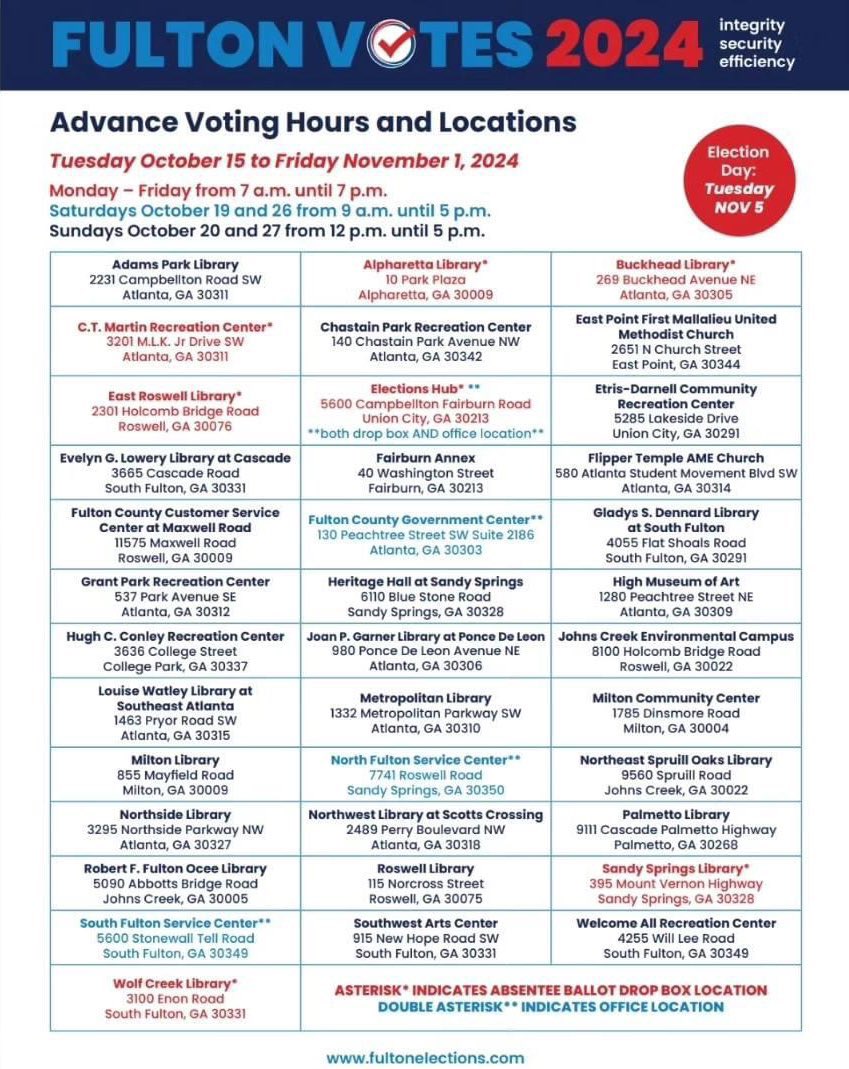 DougShipmanATL's tweet image. This is the last weekend of early voting and then all early voting ends  in Georgia Friday Nov 1

Make a plan and get your voting done!  You can vote anywhere in your county

#vote