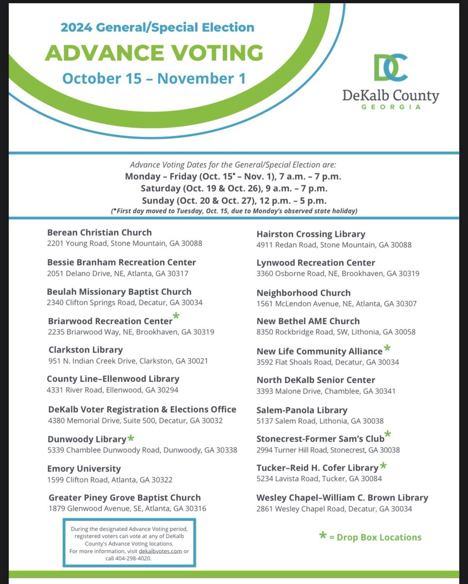 DougShipmanATL's tweet image. This is the last weekend of early voting and then all early voting ends  in Georgia Friday Nov 1

Make a plan and get your voting done!  You can vote anywhere in your county

#vote