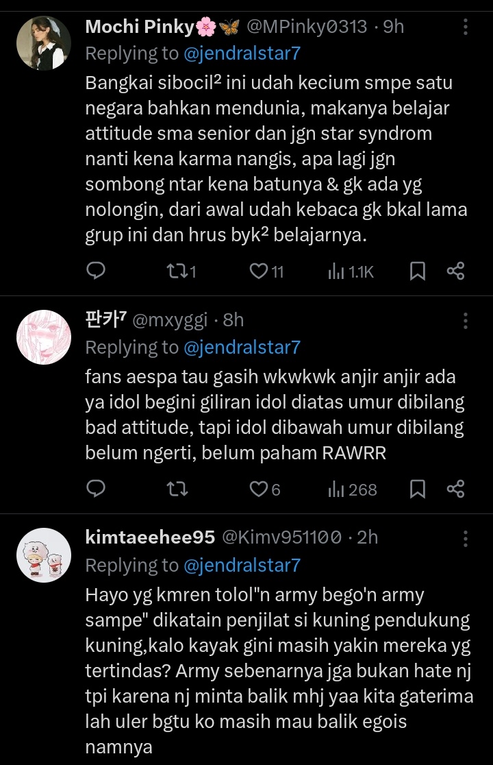 "4rmY 9a mUL4i dUlu4N k@L0 9a d!s3nggOl"
Also kremy pas hanni speak up kemaren: