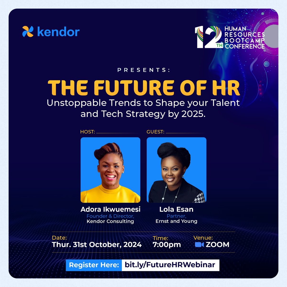 HRNigeria's tweet image. The Early Bird ticket pricing closes soon, so register today to take advantage of the savings. 

Click here: conference.kendorconsulting.com 

#Evolve2024 #HRBootcampConference #HRBC2024 #FutureOfHR #HRWebinar #TalentStrategy #HRLeadership