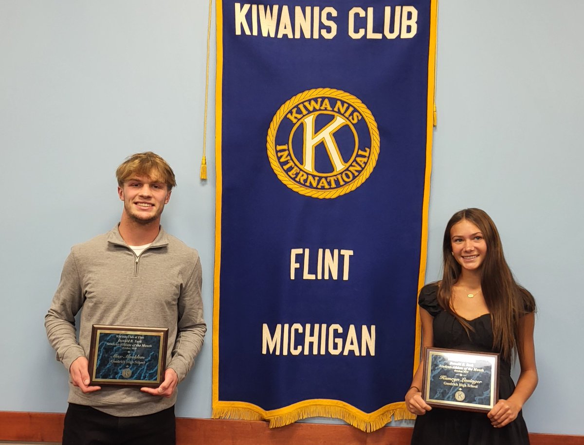 Congratulations to our October Student Athletes of the Month: Kamryn Lauinger and Max Mackle both from Goodrich HS.  facebook.com/profile.php?id…