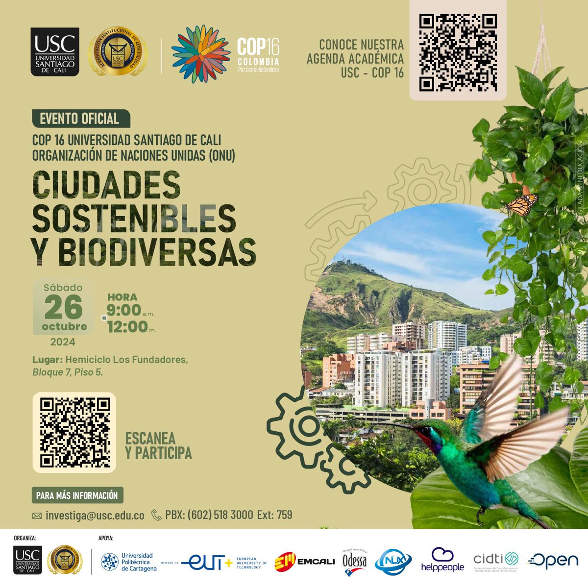 cidti40's tweet photo. 🌍 ¡#Hoy sábado a partir de las 9 am, súmate a la #COP16 y seamos protagonistas del cambio! Nuestro CEO @henryrey40 compartirá su visión su visión y compromiso con la construcción de ciudades sostenibles y biodiversas.

🔗 Inscríbete : https://t.co/5meTDslcqy | @COP16Oficial https://t.co/4UXWwECfVU