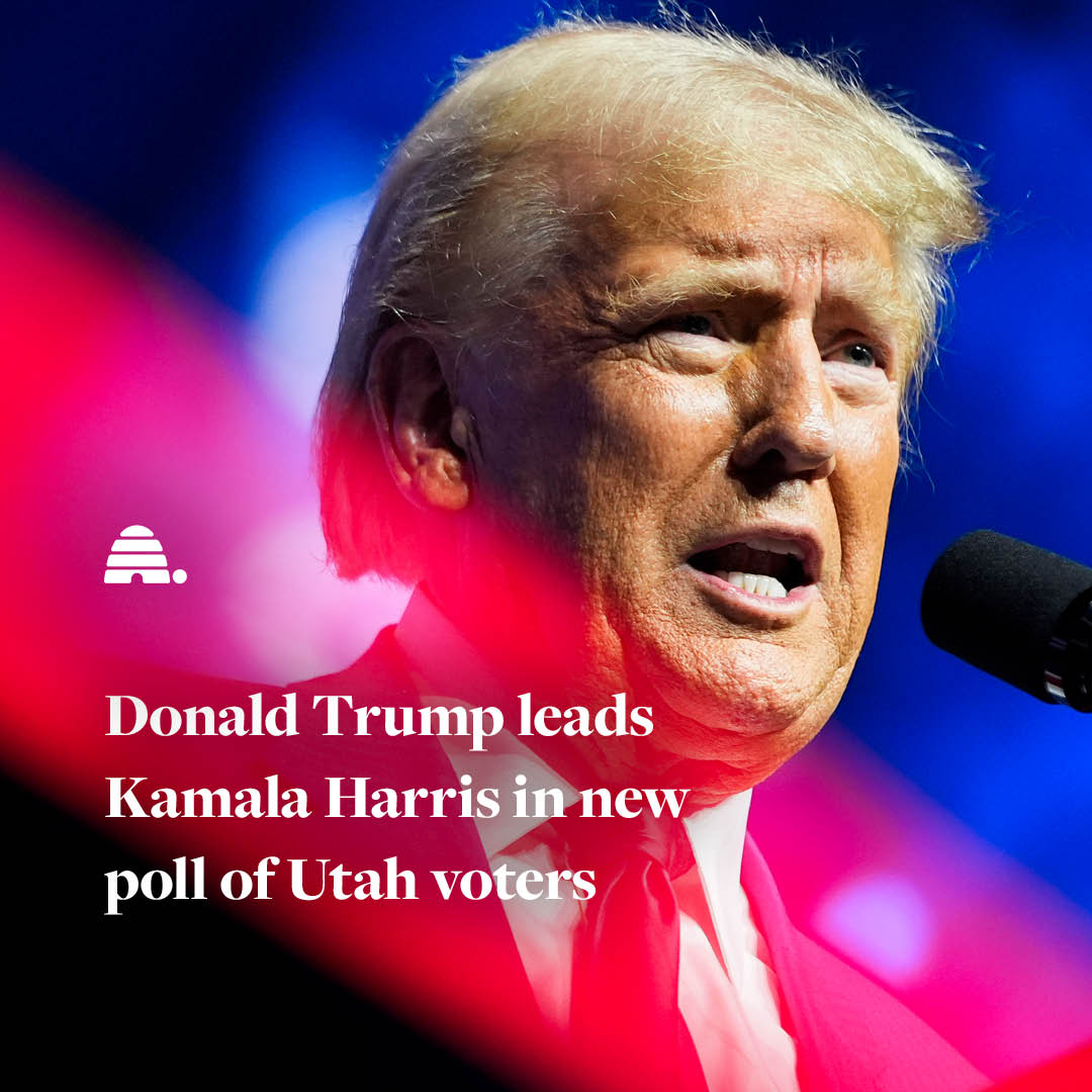 Deseret News (@deseret) on Twitter photo 🔗: bit.ly/48jNIKF
As Vice President Kamala Harris and former President Donald Trump are traveling to swing states across the country to make their final pitch to voters, the race in Utah is all but decided.
A new Deseret News/<a href="/hinckleyinst/">Hinckley Institute of Politics</a> poll conducted by HarrisX 🔗: bit.ly/48jNIKF
As Vice President Kamala Harris and former President Donald Trump are traveling to swing states across the country to make their final pitch to voters, the race in Utah is all but decided.
A new Deseret News/<a href="/hinckleyinst/">Hinckley Institute of Politics</a> poll conducted by HarrisX