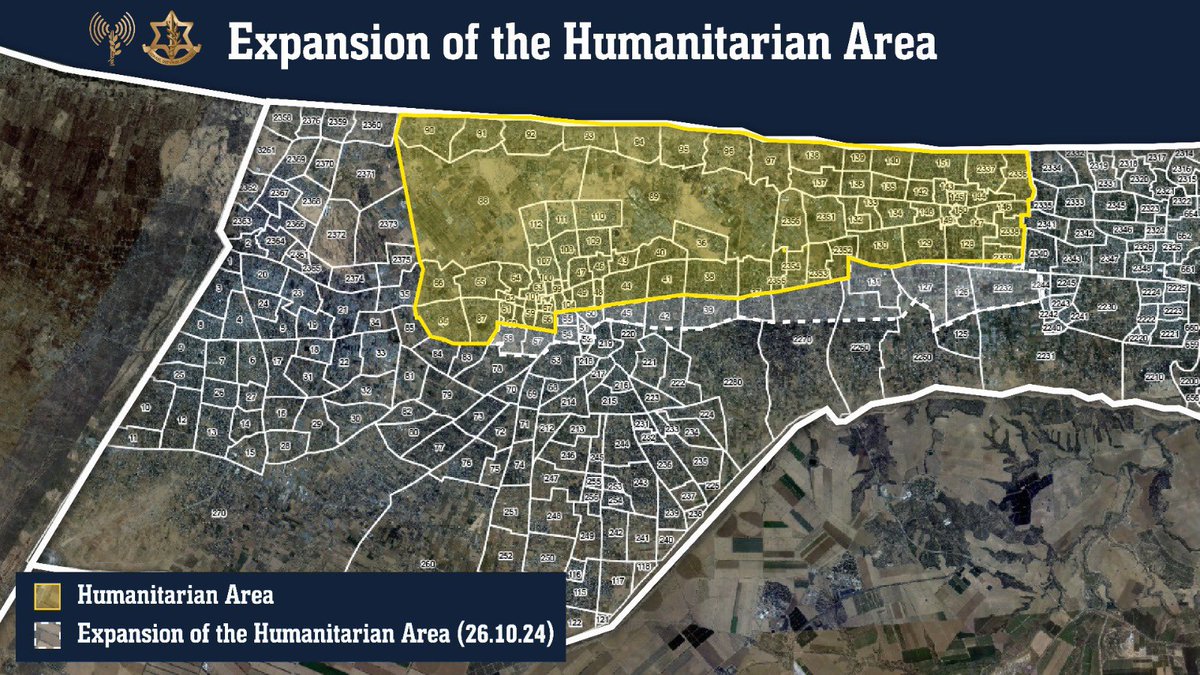 IsraelinRomania's tweet photo. #Israelul a extins zona umanitară în Al-Mawasi, Gaza.
Zona umanitară extinsă cuprinde spitale de campanie, care au fost înființate de la începutul războiului, corturi și echipamente pentru adăposturi, precum și alimente, apă, medicamente și echipamente medicale.
@IDF 🇮🇱 va continua să opereze până își atinge obiectivele propuse, precum dezmembrarea Hamas și eliberarea tuturor ostaticilor.
