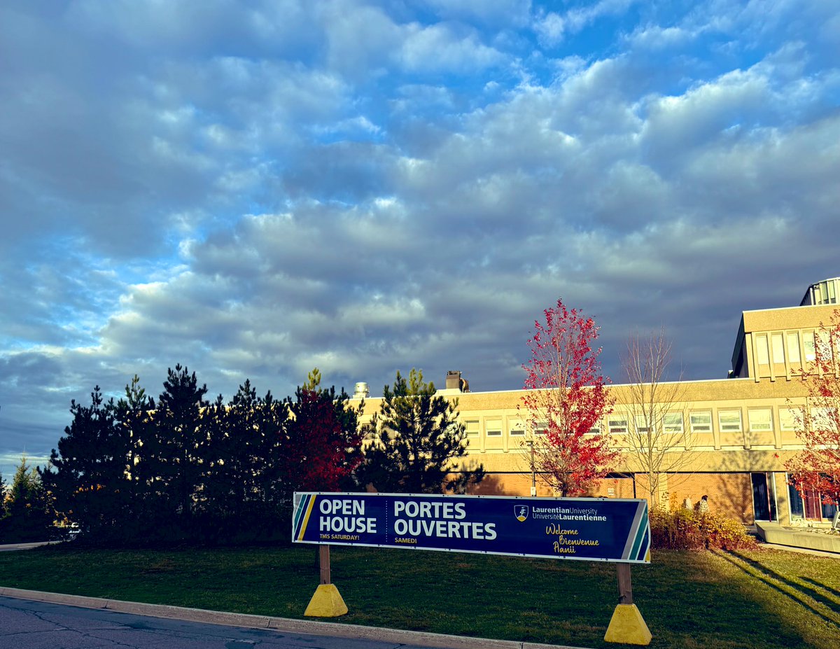 The <a href="/LaurentianU/">Laurentian University - Université Laurentienne</a> Open House is underway. Stop by campus to learn more about programs offered in French, English, on-campus and online. 

Take a tour, see the residences and sit in on a lecture! 

Varsity Athletics and student clubs are also here to welcome prospective students