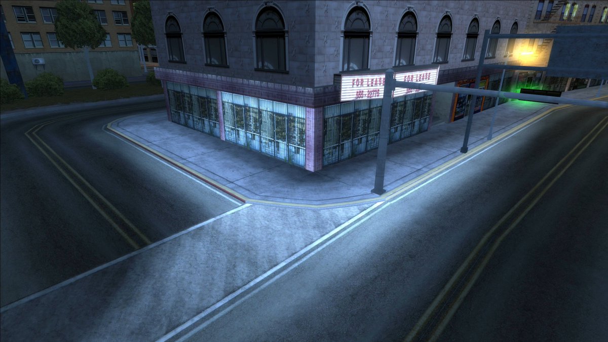 🧵#GTA San Andreas is 20 years old today! Let's take a look at some of the technical improvements San Andreas brought to the GTA series!

San Andreas brought night/day vertex colouring to models, allowing artists to paint the models different colours depending on the time of day.