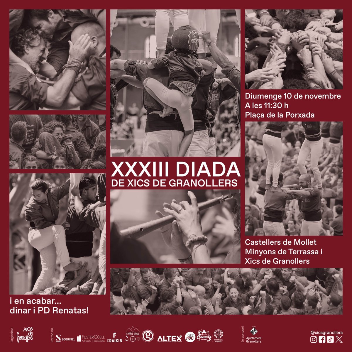 XicsGranollers's tweet photo. Ja tenim a tocar la nostra Diada!
La setmana gran. La setmana grana. 

Queden 4 assajos per ser-hi, per donar-ho tot, per anar-hi amb tot i demostrar que #TenimGana i #VolemMés
No t’ho voldràs perdre!

#Castells https://t.co/jMa8zhihct