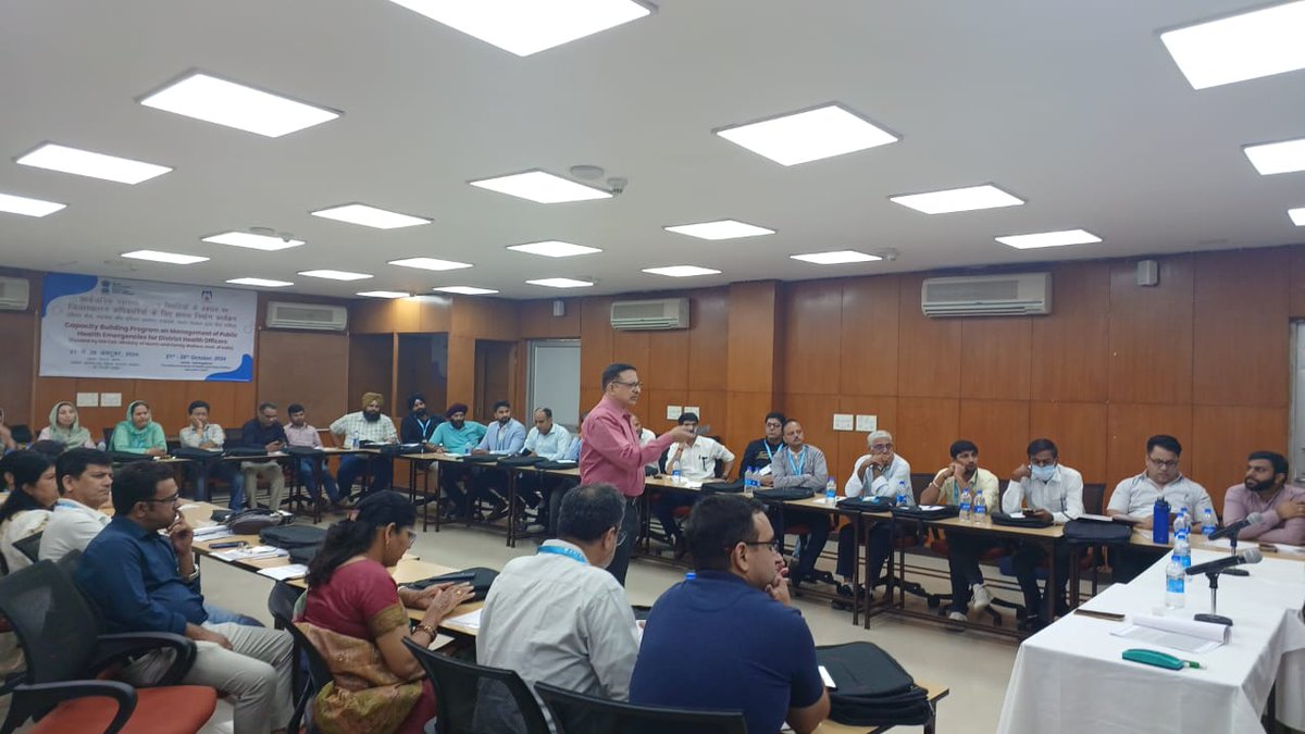NIHFWofficial's tweet photo. “Be Proactive, Not Reactive—Disaster Preparedness is the Key!” 🌍#NIHFW’s #CapacityBuildingProgram (Oct 21-26, 2024) trained 33 Indian #health officers on #disaster response, from planning to live drills. https://t.co/McbsCjZ6iI