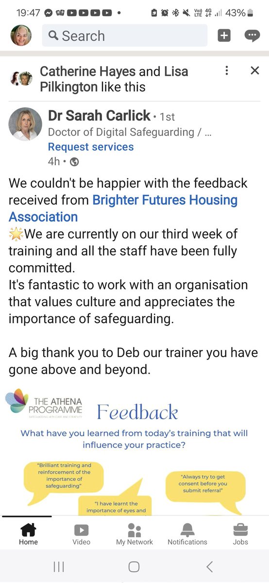 When you love what you do AND get FAB feedback ... you know you are in the right place 💜 Working as an Associate Trainer for an amazing company called The Athena Programme -  Ive been delivering safeguarding training for the wonderful team at  Brighter Futures  in Stoke on Trent