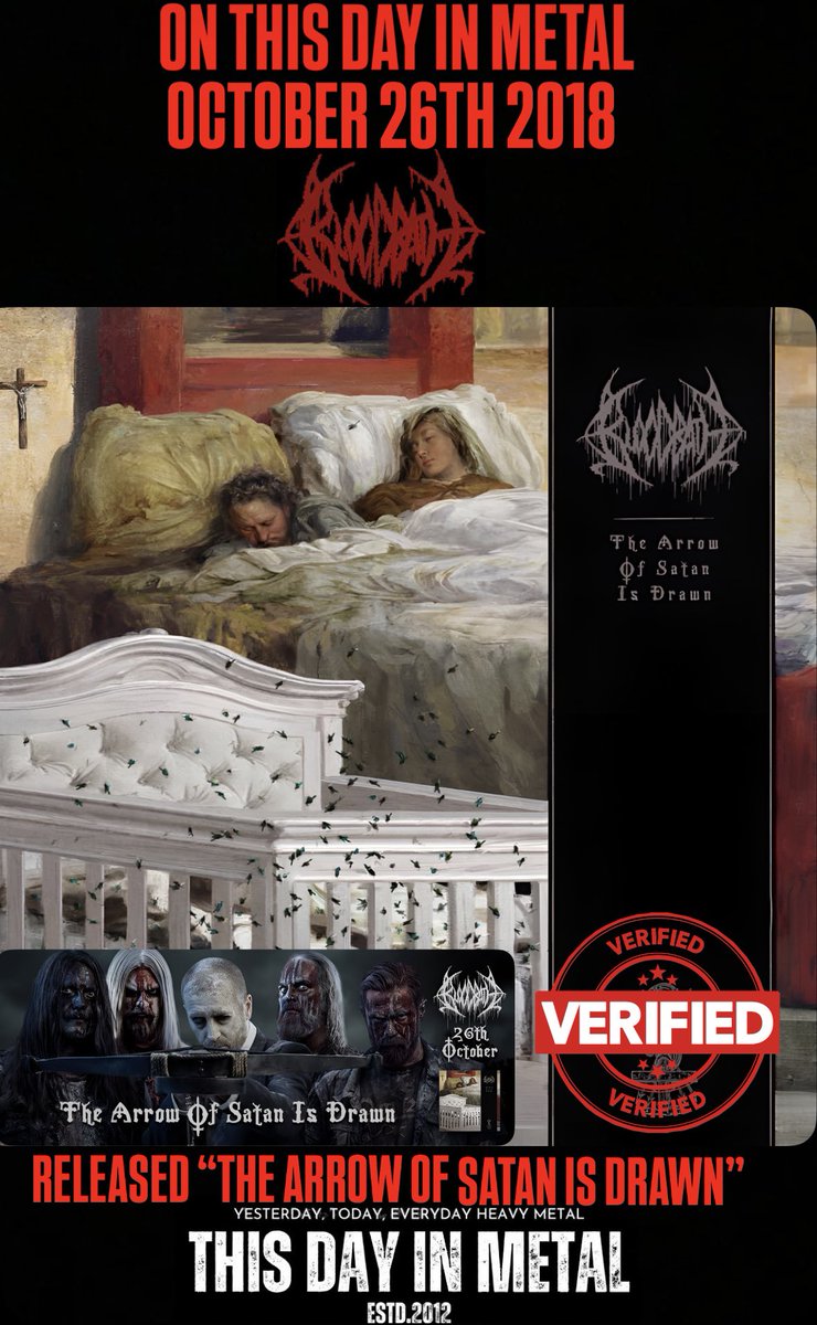 ThisDayInMETAL's tweet image. Oct 26th 2018 𝐁𝐥𝐨𝐨𝐝𝐛𝐚𝐭𝐡 released the album “𝒯𝒽𝑒 𝒜𝓇𝓇𝑜𝓌 𝒪𝒻 𝒮𝒶𝓉𝒶𝓃 𝐼𝓈 𝒟𝓇𝒶𝓌𝓃” #Bloodicide #OnlyTheDeadSurvive #Levitator #DeathMetal 

𝐃𝐢𝐝 𝐤𝐧𝐨𝐰 𝐲𝐨𝐮...
It’s the band’s second album with Paradise Lost’s Nick Holmes on vocals.