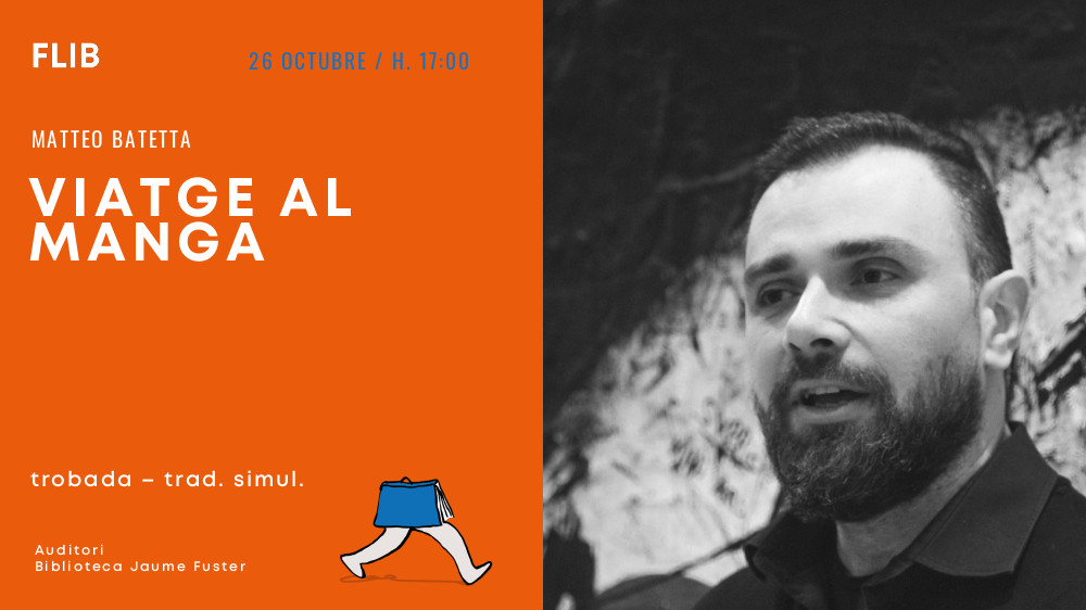 BibliotequesBCN's tweet image. Aquesta tarda continuen els diàlegs del #FLIB a la B. Jaume Fuster!

🎏Viatge al manga
Amb Matteo Batetta

🗓️Dissabte 26/10
⌚17 h
📍#bbcnJaumeFuster
👧+10 anys
ℹ️i.mtr.cool/xnriiypsse