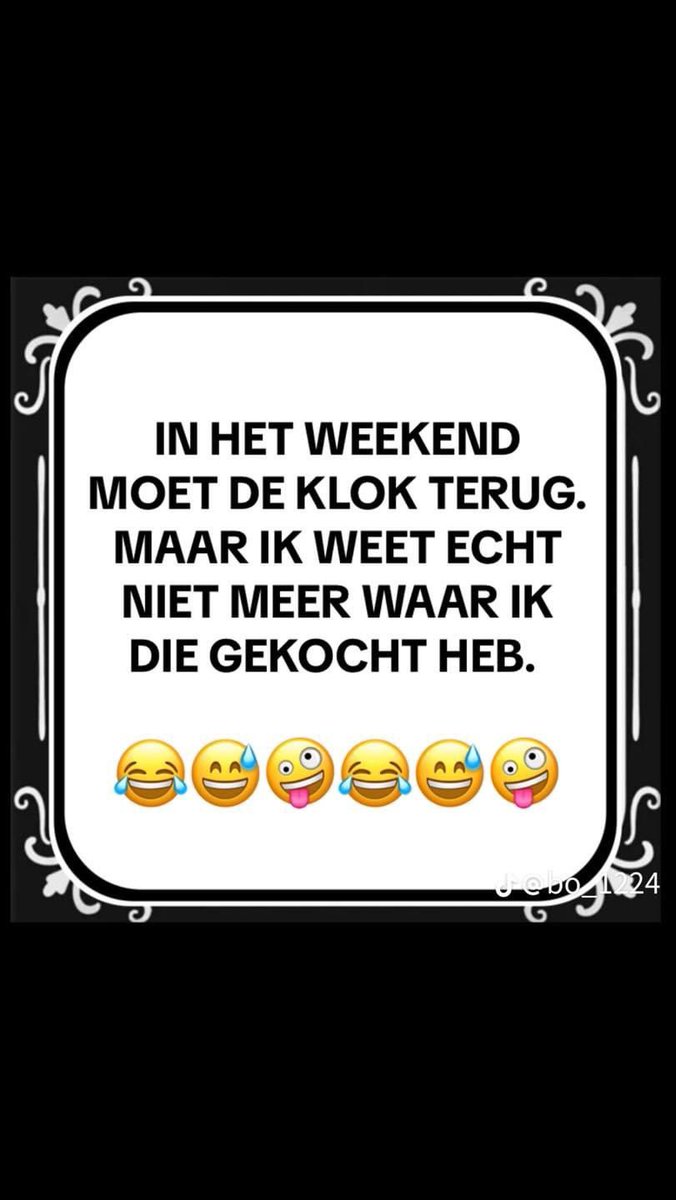 Even lachen, want lachen is gezond!😅🤣😂 #wintertijd #klok