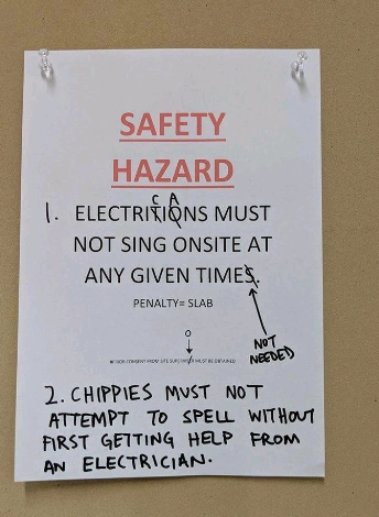 STEcopywriting's tweet photo. #TeamElectricians 😂
#SillySigns #TypoTime https://t.co/BWuFa4fpfc