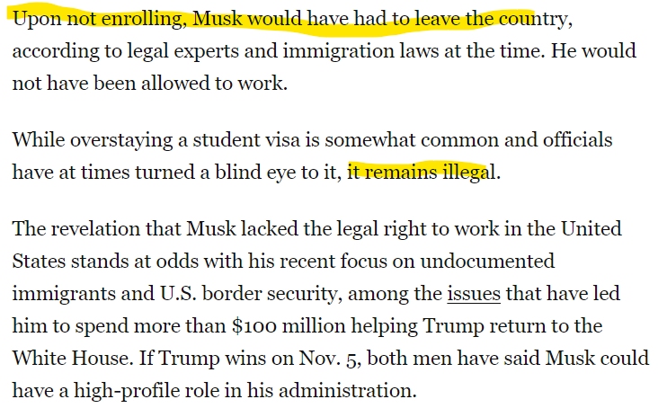 Elon Musk: Former undocumented worker

Great reporting from my great Washington Post colleagues, <a href="/mariasacchetti/">Maria Sacchetti</a>, <a href="/faizsays/">Faiz Siddiqui</a> and <a href="/NickMiroff/">Nick Miroff</a>