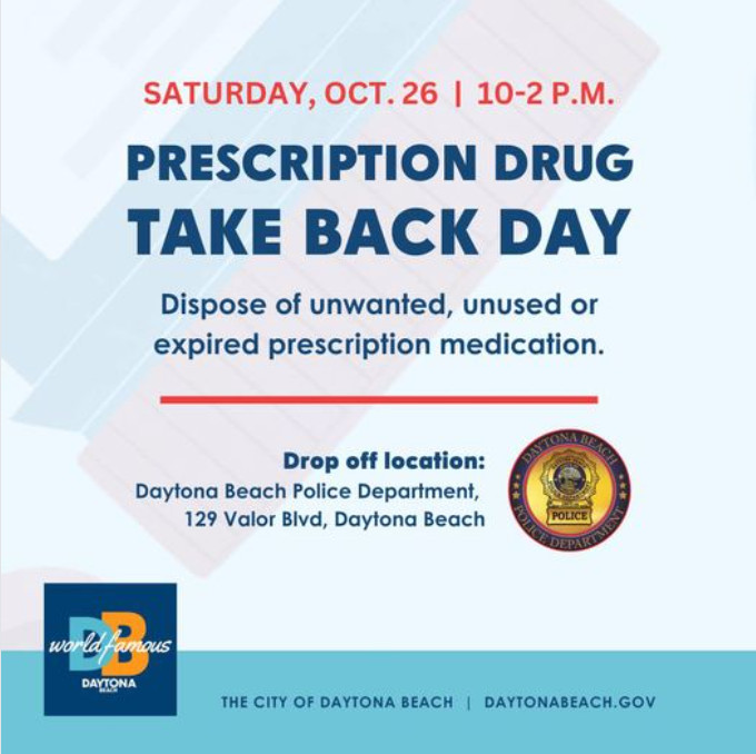 Today is National Prescription Drug Take Back Day! Drop off your unwanted, unused or expired prescription medications between 10 a.m. and 2 p.m. at our headquarters, 129 Valor Blvd.