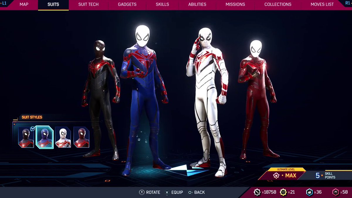 nelsonmaimail's tweet photo. @insomniacgames unfortunatey this seems to have messed up two of Miles' suits. While checking for more bugged suits my entire game froze and I had to close it from the ps5 menu. Also a lot of clipping cars and other glitching objects around the city https://t.co/4s5BK0afxD