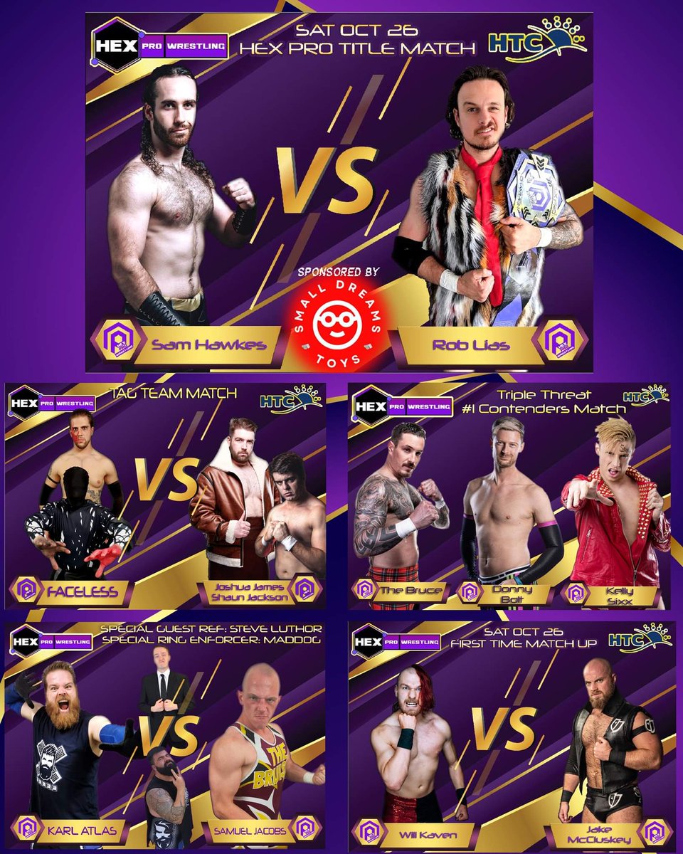 Today is the day! Supershow number 2!
Main event HexPro Title match.
Tag team action.
Triple threat action.
Cruiserweight showcase.
Old foes grudge match.

It goes down in Horndean!

#hexprowrestling #hexpro #supershow #horndean #waterlooville #wrestling