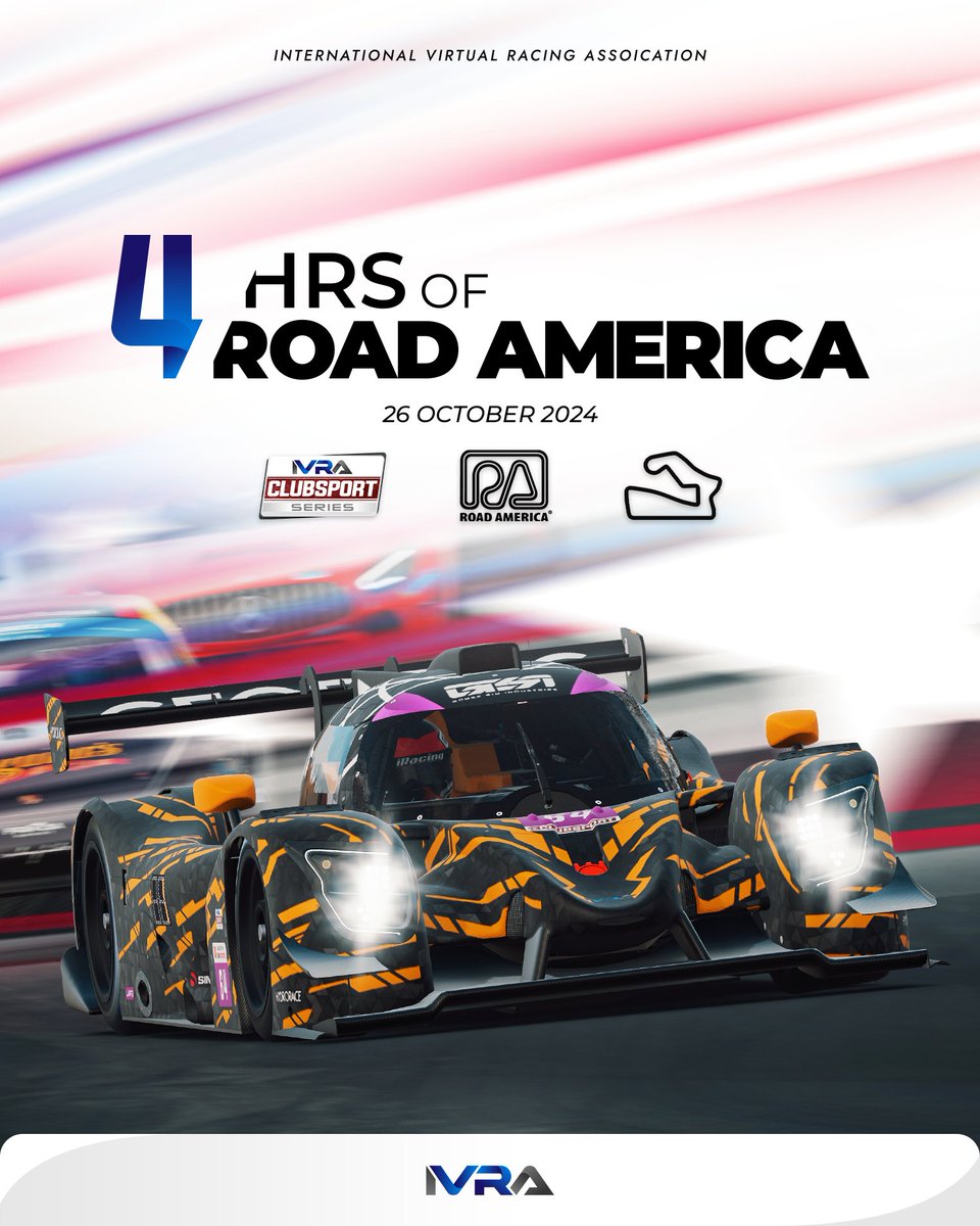 Race Day is here! The 4 Hours of Road America kicks off the IVRA Clubsport Series season after 210 days! 

Catch all the action live at 4 PM UTC on <a href="/RaceSpotTV/">RaceSpot TV</a>! 

#IVRA #Clubsport