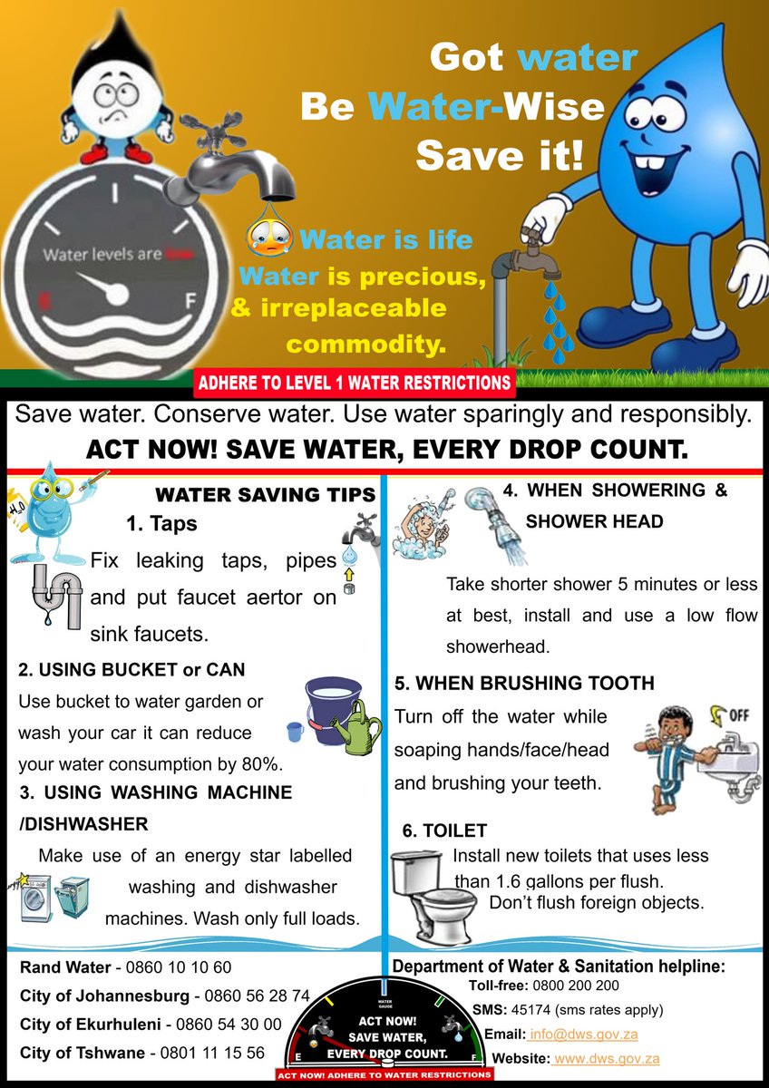 GCIS_Ekurhuleni's tweet image. #ActNowSaveWater #EveryDropCount, #YongaAmanzi, amanzi awukuphila 

@GCISGauteng @GCIS_IRC @GautengProvince @City_Ekurhuleni @GCIS_Sedibeng @GcisJoburg @GcisWestrand @GcisTshwane @CityofJoburg @CityTshwane @GDCoGTA @GovernmentZA @GCISMedia @DWS_ZA