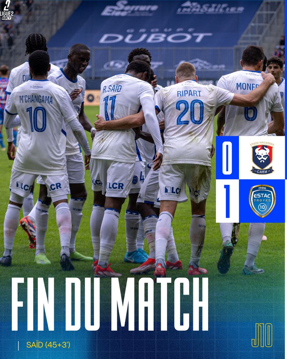 estac_officiel's tweet photo. ⌚️90+5': 𝑽𝑰𝑪𝑻𝑶𝑰𝑹𝑬 😍😍😍
L’ESTAC réalise une belle opération en s’imposant à Caen, grâce à un but de Saïd ! Réduits à 10, les Troyens ont fait preuve de caractère jusqu’au bout. Elle fait du bien celle-ci 💙💪
#SMCESTAC 0️⃣-1️⃣ https://t.co/hjTPwlwyuh