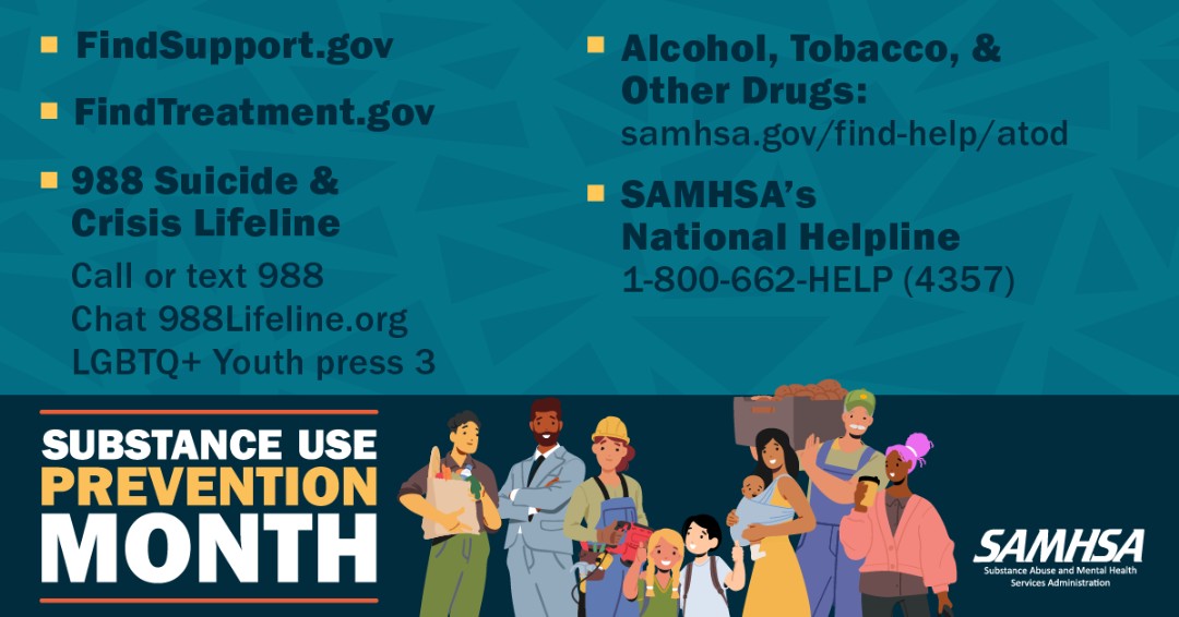 vcauhape's tweet photo. October is #PreventionMonth. Substance use disorders affect people from all walks of life and all ages. Help is available: https://t.co/XtllBba0vS #SubstanceUsePreventionMonth #MyPreventionStory https://t.co/ZI4BnkD3Lx
