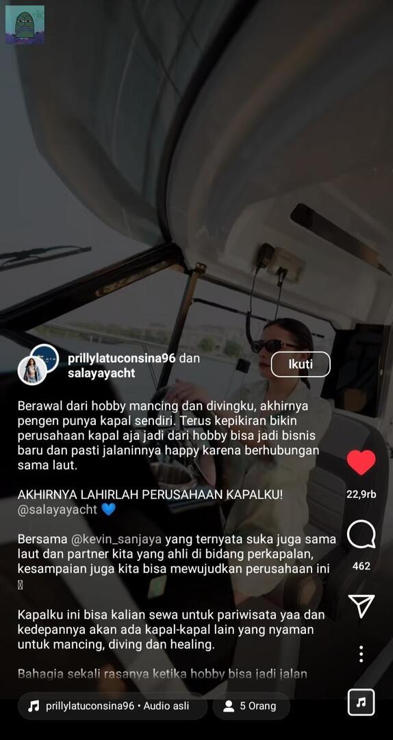 tanyakanrl's tweet image. 💚 prilly ternyata bukan cuma beli yacht buat nunjang hobinya (mancing sama diving) ternyata dia juga bikin perusahaannya 😭 Ngeri banget sama otak bisnisnya 😭