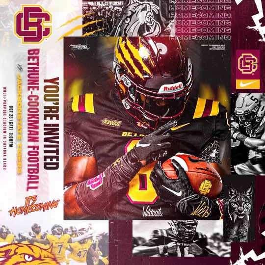 Excited to be attending BCU’s Homecoming game this afternoon! Looking forward to a great game! 
<a href="/nickthepick36/">Coach Nick Collins Sr</a> <a href="/CHSTarponFB/">Charlotte Tarpon Football</a> <a href="/larryblustein/">Blustein Recruiting</a> <a href="/coach_jrob31/">Julian “JRob” Robinson</a> <a href="/COACHJDESSEIN/">Coach Jean</a>