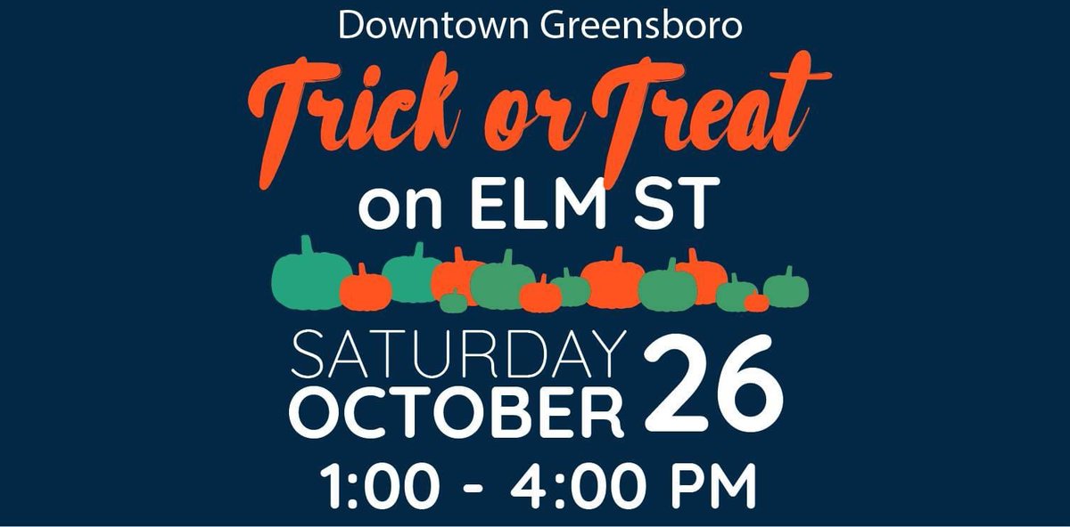 Trick or Treat on Elm St is today in Downtown Greensboro!

For more info 👉 downtowngreensboro.org/events/trick-o…
