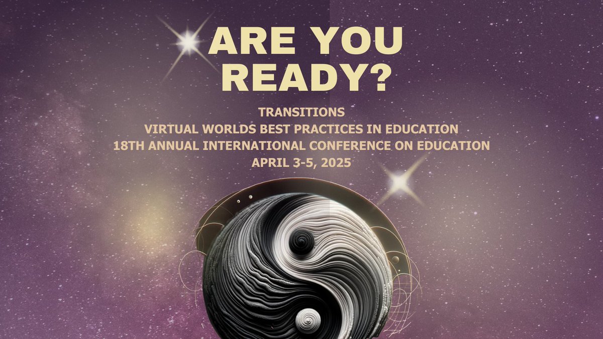 vwbpe's tweet photo. 🌟 Are you ready to embark on an extraordinary journey? 
The 18th Annual Virtual Worlds Best Practices in Education Conference   🎉 From: Thursday, April 3, 2025 🎉 To: Saturday, April 5, 2025 🔗 Learn more and join us here! https://t.co/VfhKk8Nuc0
 
#VWBPE25 #VWBPE https://t.co/Zi6PAqQmDi