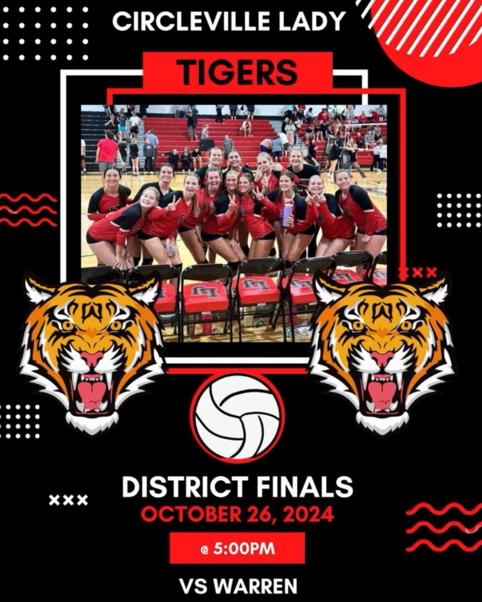 CHSTigerSALT's tweet photo. 🚨TIGER FANS🚨
SHOW OUT FOR FOR THESE GIRLS TONIGHT @ SOUTHEASTERN @5PM VS WARREN 
THEME: 🔴⚫️ RED AND BLACK⚫️🔴
GO TIGERS🐅🐅 https://t.co/QZ4ep41hgs